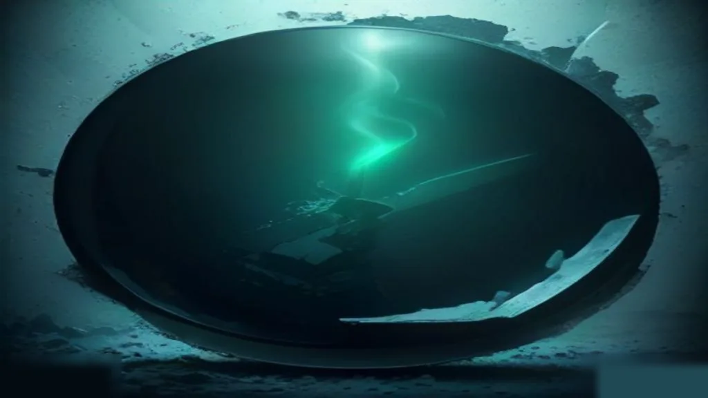 Moody 16:9 RCG gaming thumbnail of a chrome scrap-metal gauntlet over a neon trash-pit vortex with teal-green smoke, no text or logos.