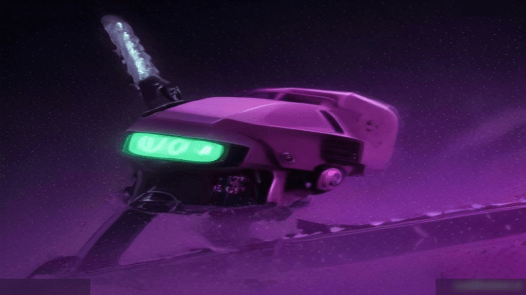 Moody 16:9 RCG gaming thumbnail of a glossy pink-chrome chainsaw crossed with a glitter lollipop over neon Hollywood skyline smoke, no text or logos.