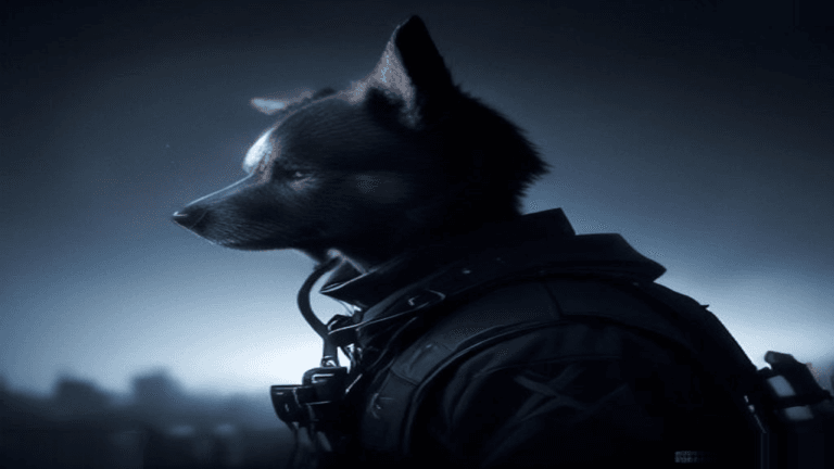 Moody 16:9 RCG gaming thumbnail of cracked tactical headset and chrome dog-tag over rain-slick night city with amber-teal smoke, no text or logos.